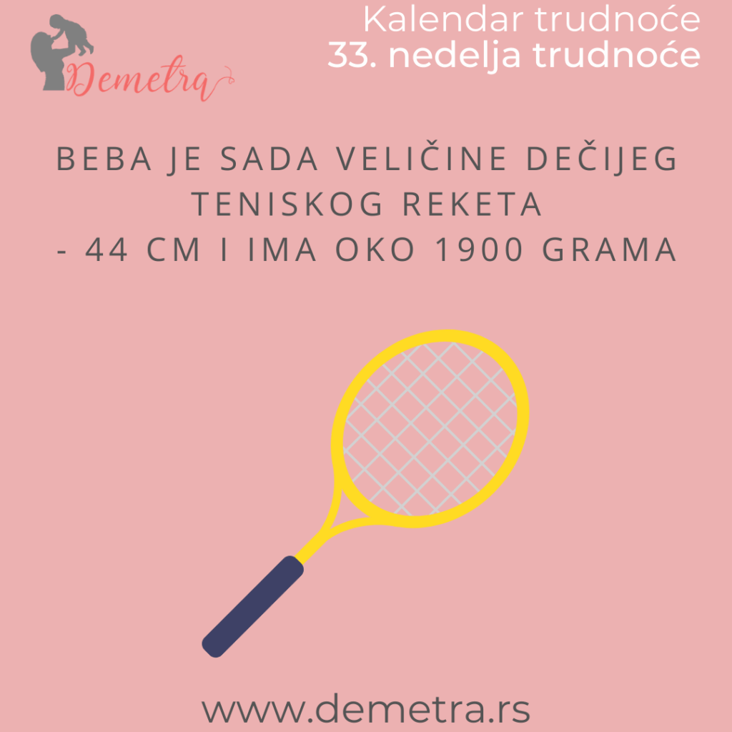 Kolika je beba u 33. nedelji trudnoće