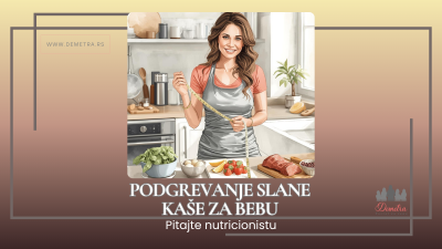 Podgrevanje slane kaše za bebu
