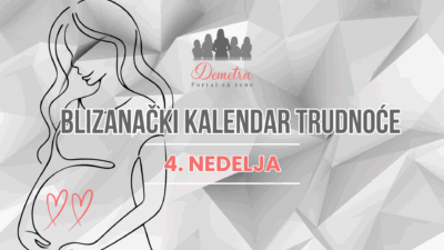 4. nedelja blizanačke trudnoće